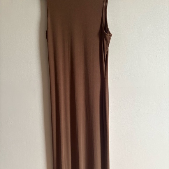 Skims Sz XL Brown Ribbed Soft Basic Sleeveless Bodycon Maxi Dress - Picture 6 of 9